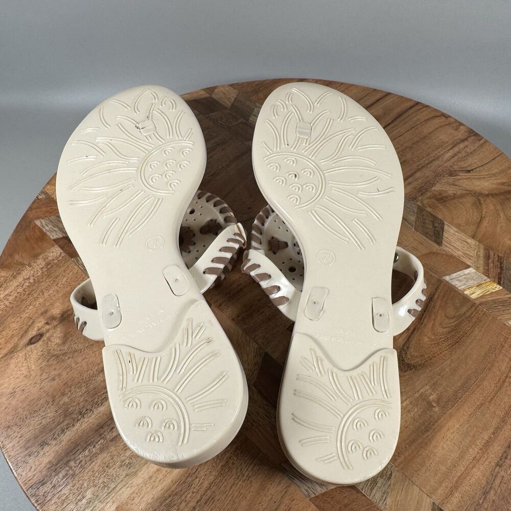 Jack Rogers Georgica Jelly Flip Flop Thong Sandals Womens‎ Sz 7 White - Picture 5 of 6